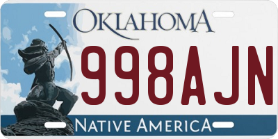 OK license plate 998AJN