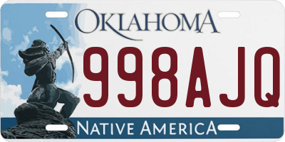 OK license plate 998AJQ