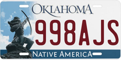 OK license plate 998AJS