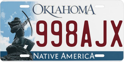 OK license plate 998AJX