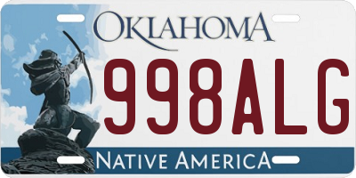 OK license plate 998ALG