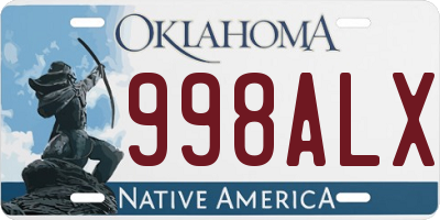 OK license plate 998ALX