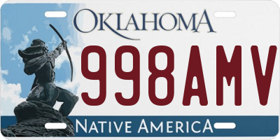 OK license plate 998AMV