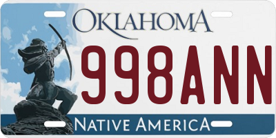 OK license plate 998ANN