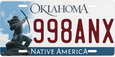OK license plate 998ANX