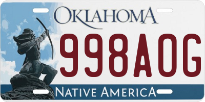 OK license plate 998AOG