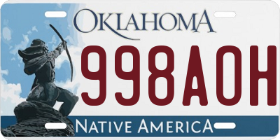 OK license plate 998AOH