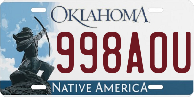 OK license plate 998AOU