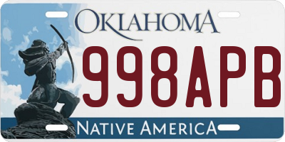 OK license plate 998APB