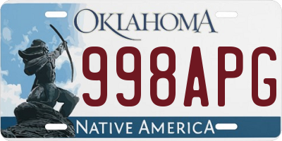 OK license plate 998APG