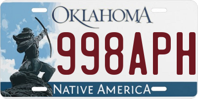 OK license plate 998APH