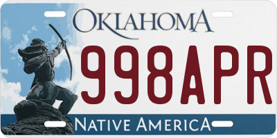 OK license plate 998APR