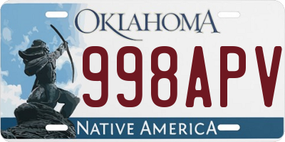 OK license plate 998APV