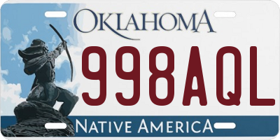 OK license plate 998AQL