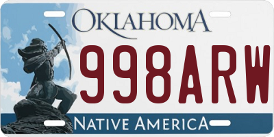 OK license plate 998ARW
