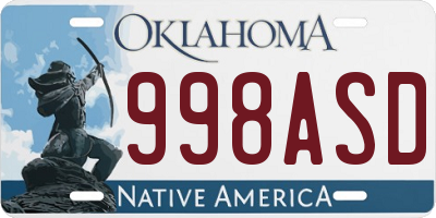 OK license plate 998ASD