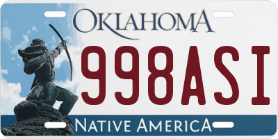 OK license plate 998ASI