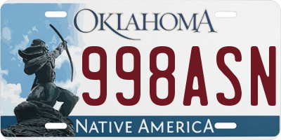 OK license plate 998ASN