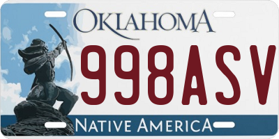 OK license plate 998ASV