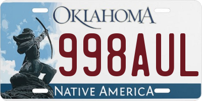 OK license plate 998AUL