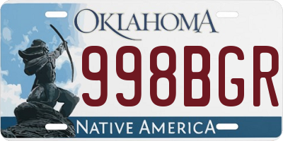 OK license plate 998BGR
