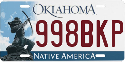 OK license plate 998BKP