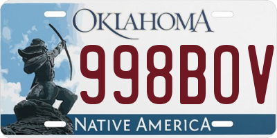 OK license plate 998BOV