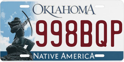 OK license plate 998BQP