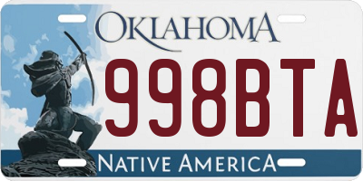 OK license plate 998BTA