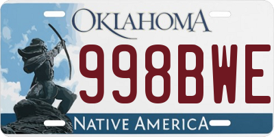 OK license plate 998BWE