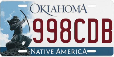 OK license plate 998CDB