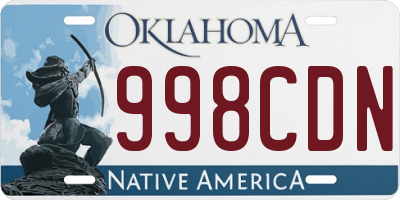OK license plate 998CDN