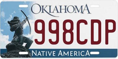 OK license plate 998CDP