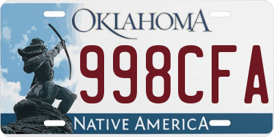 OK license plate 998CFA
