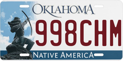 OK license plate 998CHM