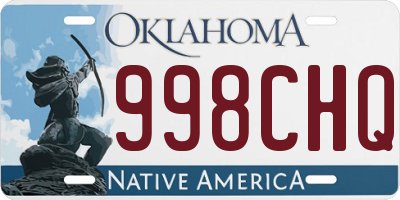 OK license plate 998CHQ