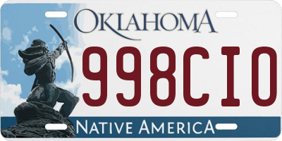 OK license plate 998CIO