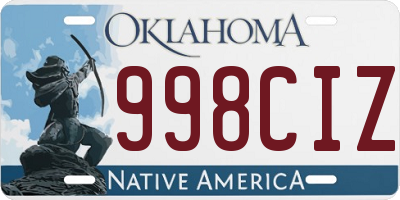 OK license plate 998CIZ
