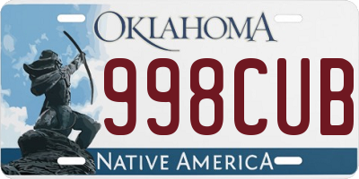 OK license plate 998CUB