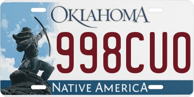 OK license plate 998CUO