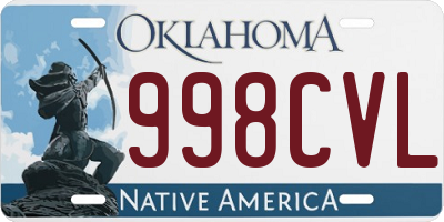 OK license plate 998CVL