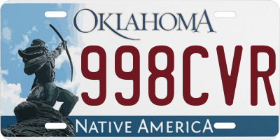 OK license plate 998CVR