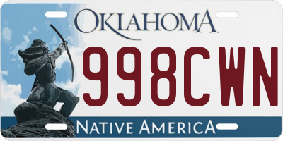 OK license plate 998CWN