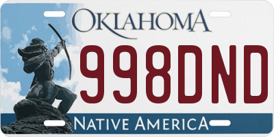 OK license plate 998DND