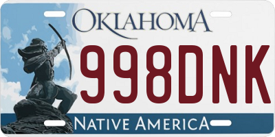 OK license plate 998DNK