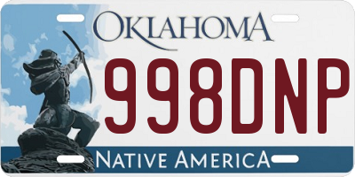 OK license plate 998DNP