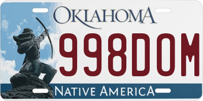 OK license plate 998DOM
