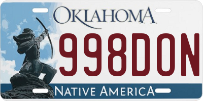 OK license plate 998DON