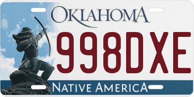 OK license plate 998DXE