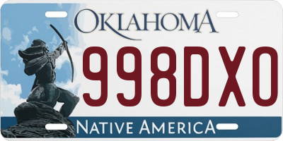 OK license plate 998DXO